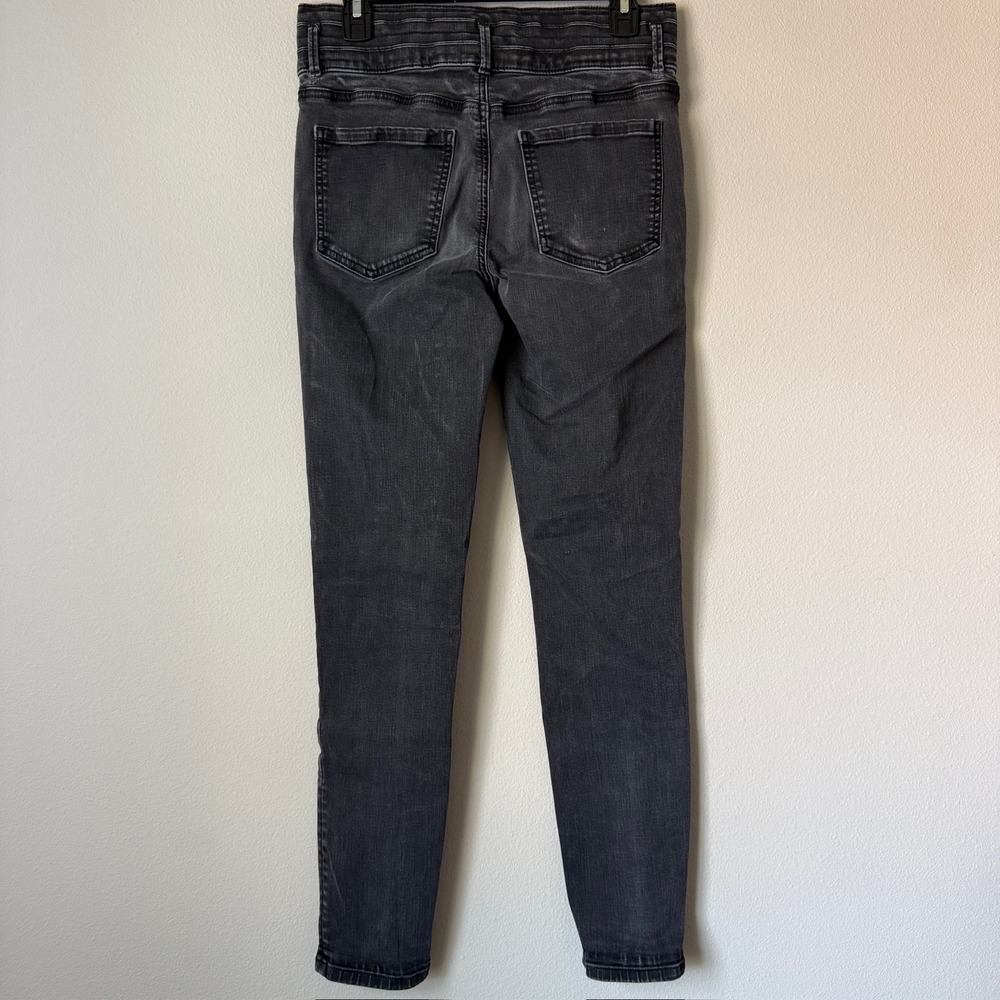 Ann Taylor The Skinny Jeans Faded Black‎ High Rise Triple Button Stretch 8T Tall - Picture 2 of 6